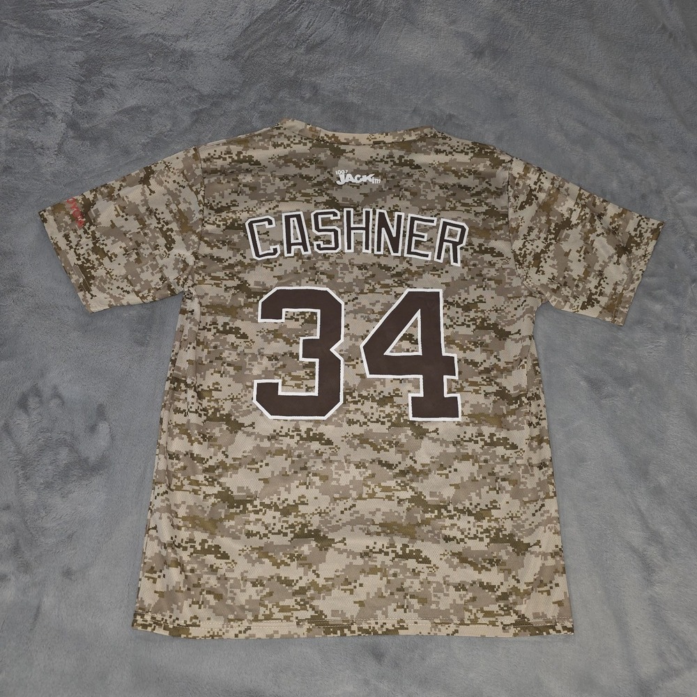 San Diego Padres Jersey Mens XL Brown MLB Baseball Andrew Cashner Brown Camo - Picture 14 of 15